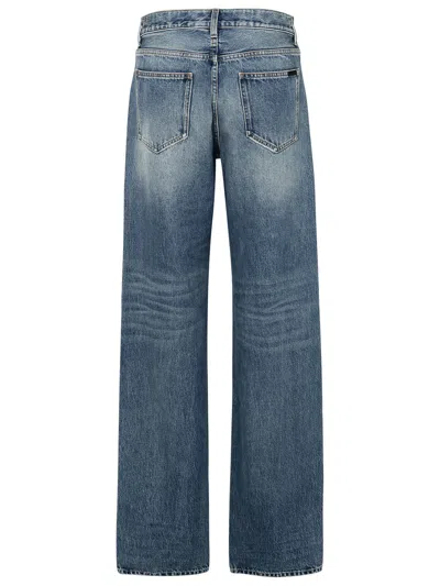 Shop Saint Laurent Woman  Blue Cotton Jeans