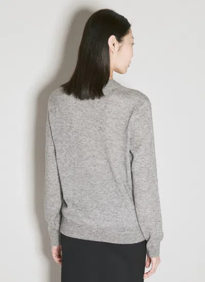 Shop Saint Laurent Women Cashmere-and-silk Sweater In Gray