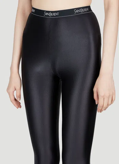 Shop Saint Laurent Women High Shine Opaque Tights In Black