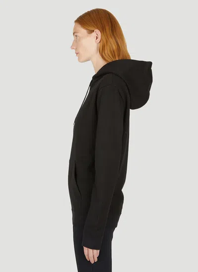 Shop Saint Laurent Women Logo Embroidered Hooded Sweatshirt In Black