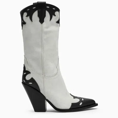 Shop Sonora Milk/black Suede Boot Women In White