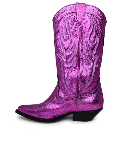 Shop Sonora Santa Fe Texans In Fuchsia Laminated Leather Woman In Pink