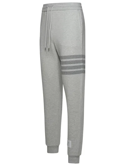 Shop Thom Browne Man  Grey Cotton Joggers In Gray