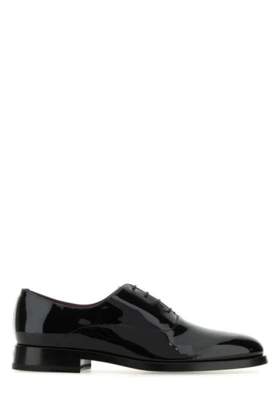 Shop Valentino Garavani Man Black Leather Lace-up Shoes