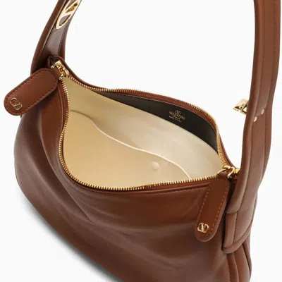 Shop Valentino Garavani Small Go-hobo Bag In Tobacco Leather Women In Brown
