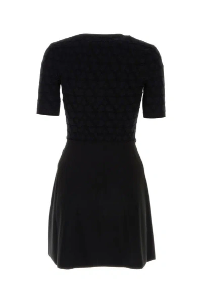 Shop Valentino Garavani Woman Black Viscose Blend Mini Dress