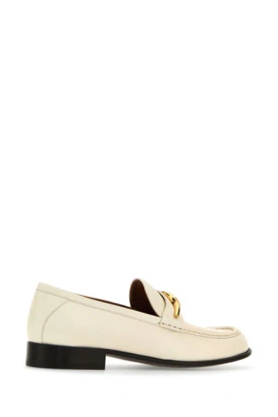 Shop Valentino Garavani Woman Ivory Leather Vlogo The Bold Edition Loafers In White