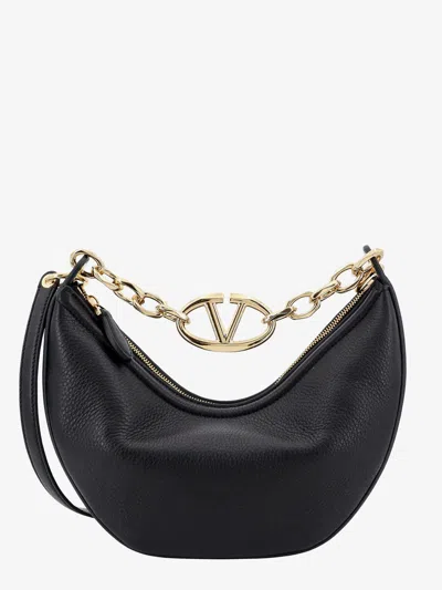 Shop Valentino Garavani Woman Vlogo Moon Bag Woman Black Handbags