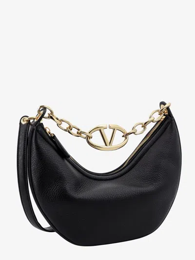 Shop Valentino Garavani Woman Vlogo Moon Bag Woman Black Handbags
