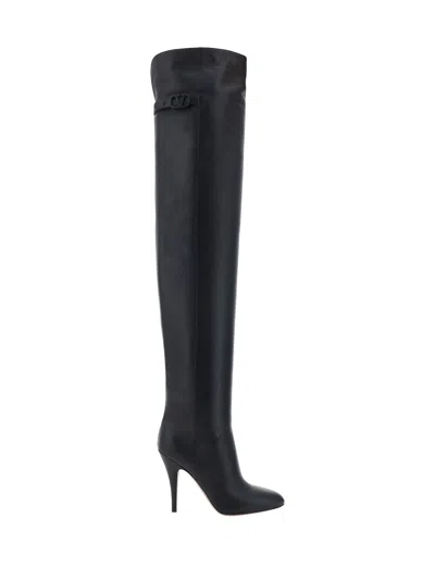 Shop Valentino Garavani Women  Garavani Vlogo Heeled Boots In Black