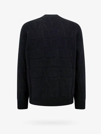 Shop Valentino Man Cardigan Man Black Knitwear