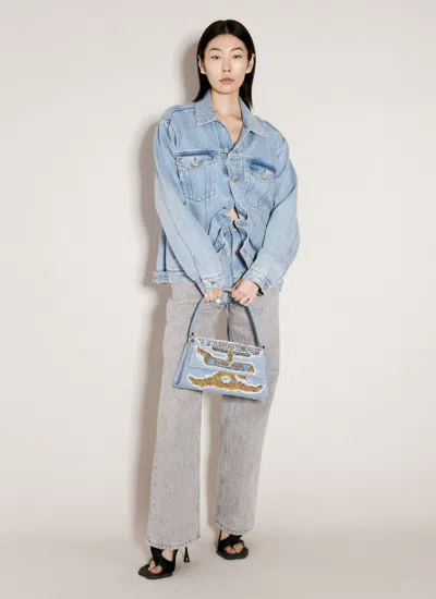 Shop Y/project Women Paris' Best Denim Shoulder Bag In Blue