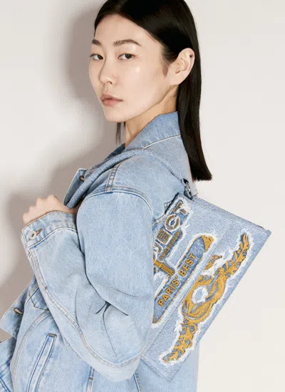 Shop Y/project Women Paris' Best Denim Shoulder Bag In Blue