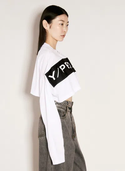 Shop Y/project Women Scrunched Logo Print T-shirt In White