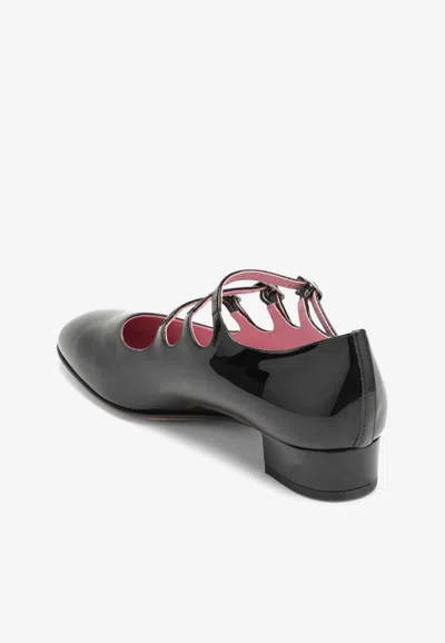 Shop Carel Paris Ariana Patent Leather Ballerina Flats In Black