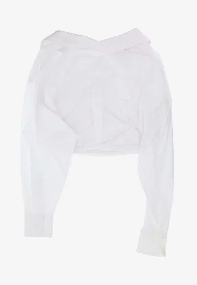 Shop Alexander Wang Asymmetrical Wrap Shirt In White