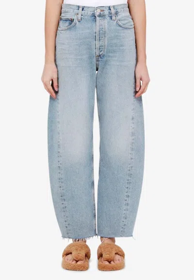 Agolde Henson Rigid Low-rise Wide-leg Jeans In Blue