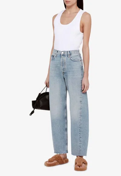 Agolde Henson Rigid Low-rise Wide-leg Jeans In Blue