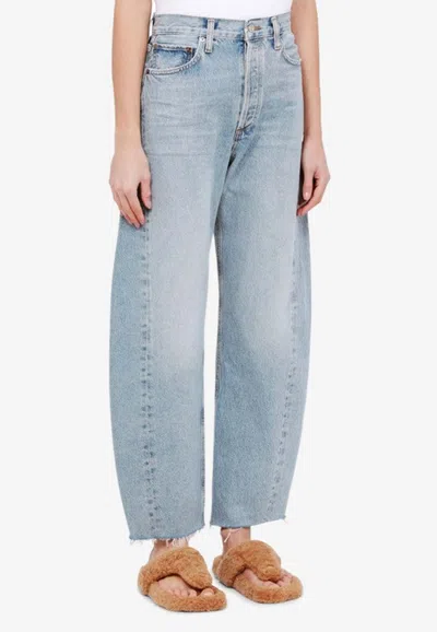 Agolde Henson Rigid Low-rise Wide-leg Jeans In Blue