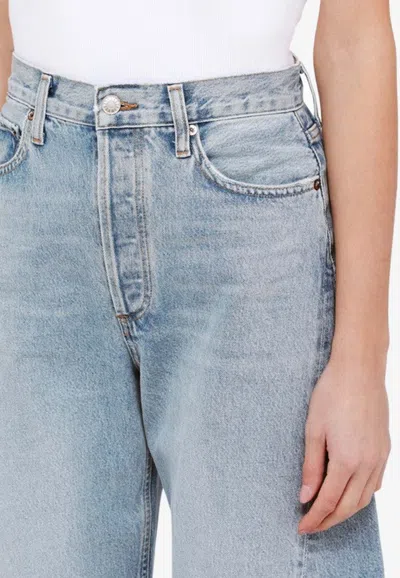 Agolde Henson Rigid Low-rise Wide-leg Jeans In Blue