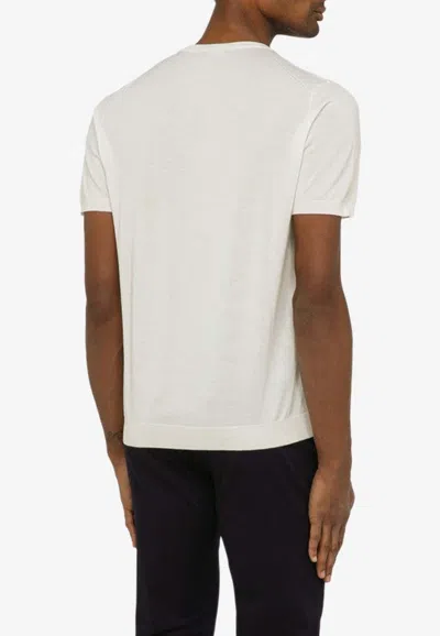 Shop Drumohr Basic Crewneck T-shirt In White