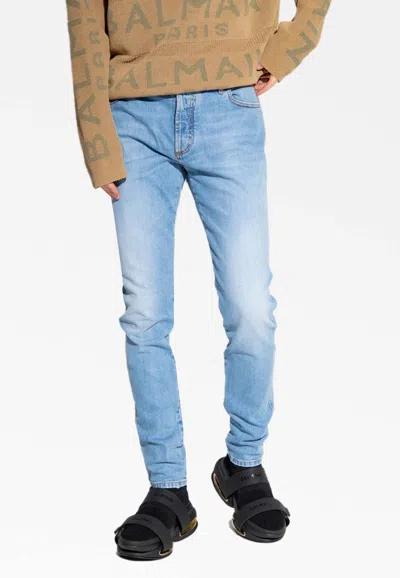 Shop Balmain Basic Slim-fit Jeans In Blue