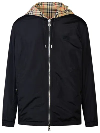 Shop Burberry Beige Polyester Reversible Jacket