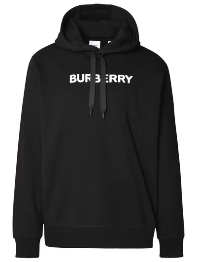 Shop Burberry Black Cotton Sweatshirt