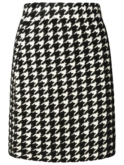 Shop Burberry Black Viscose Blend Skirt In Multicolor