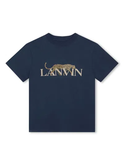 Shop Lanvin Kids T-shirt In Blue