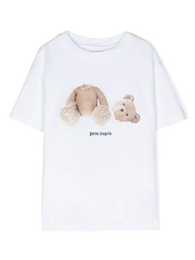 Shop Palm Angels Kids T-shirt In White