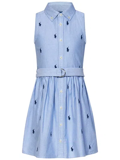 Shop Polo Ralph Lauren Kids Dress In Blue