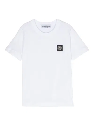 Shop Stone Island Junior T-shirt In White