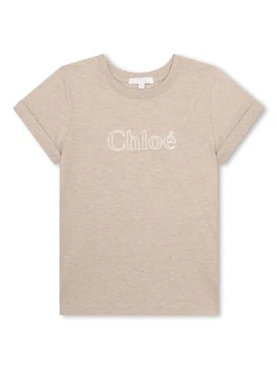Shop Chloé Kids T-shirt In Beige