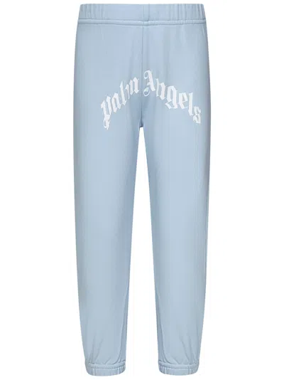 Shop Palm Angels Kids Trousers In Blue