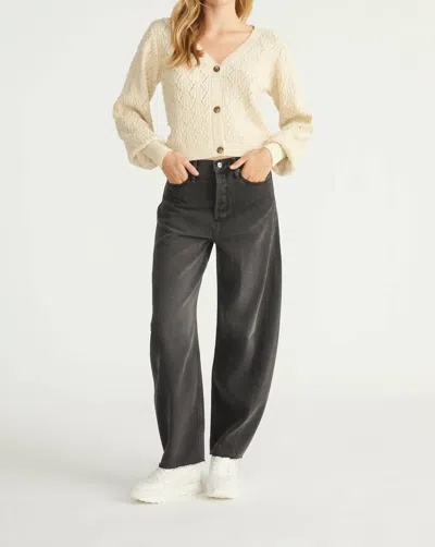 Driftwood Parker Wide Leg Jean In Black In Black