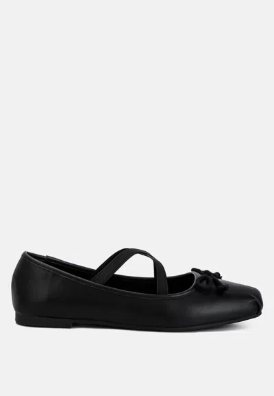 Shop London Rag Leina Recycled Faux Leather Ballet Flats In Black