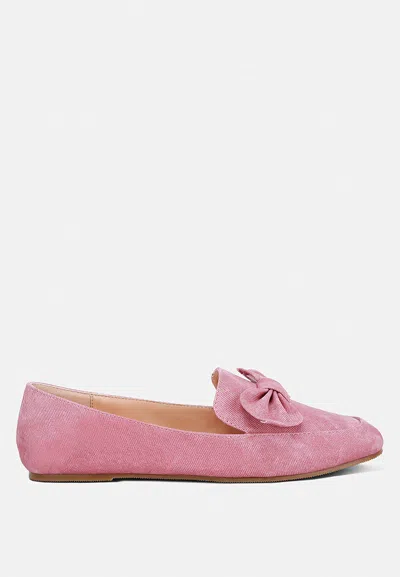Shop London Rag Waveney Bow Embellished Loafers In Pink