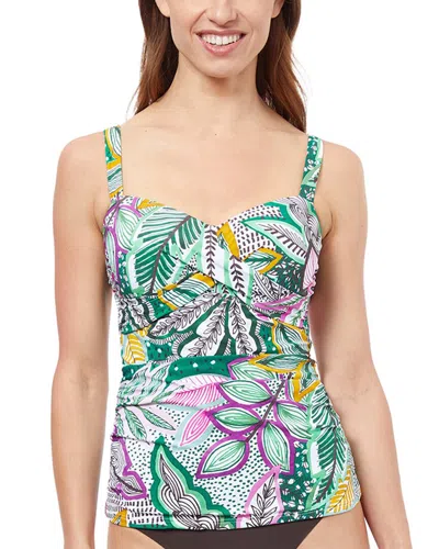 Shop Profile By Gottex Tropic Boom D-cup Tankini In Green