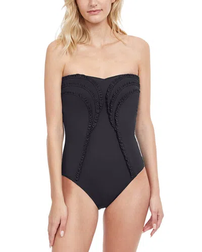 Shop Gottex Queen Of Paradise Bandeau One-piece In Black
