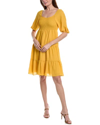 Shop Nanette Lepore Crepe Chiffon Mini Dress In Yellow