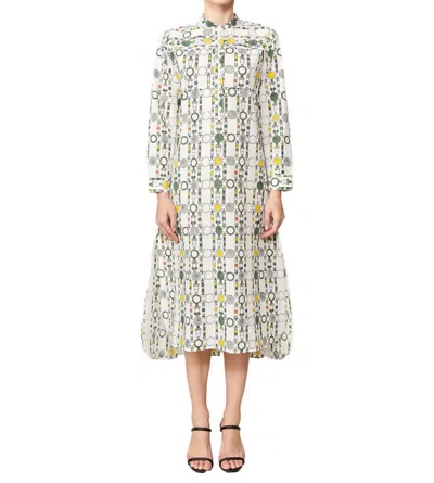Maison De Papillon Annalise Khadi Cotton Shirt Dress In Spheres In Multi