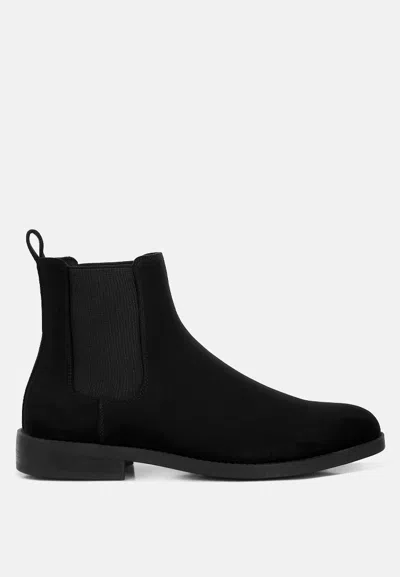 London Rag Nitro Micro Suede Chelsea Boots In Black