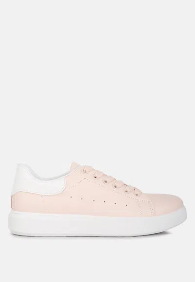 London Rag Enora Comfortable Lace Up Sneakers In Pink