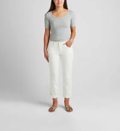 Jag Carter Girlfriend Mid Rise Jean In White In White