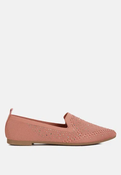 London Rag Abedi Rhinestone Embellished Pull Tab Loafers In Pink