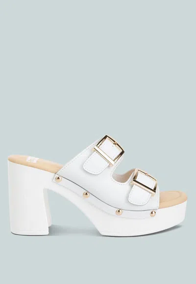 Shop Rag & Co Kenna Dual Buckle Strap Sandals In White