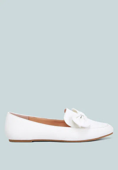 Shop London Rag Waveney Bow Embellished Loafers In White