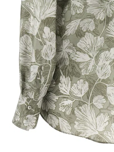 Shop Brunello Cucinelli Patterned Silk Shirt In Multicolor