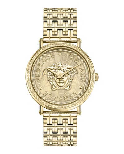Shop Versace V-dollar Bracelet Watch In Multi